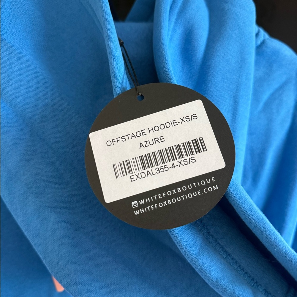 White Fox Azure Blue Hoodie